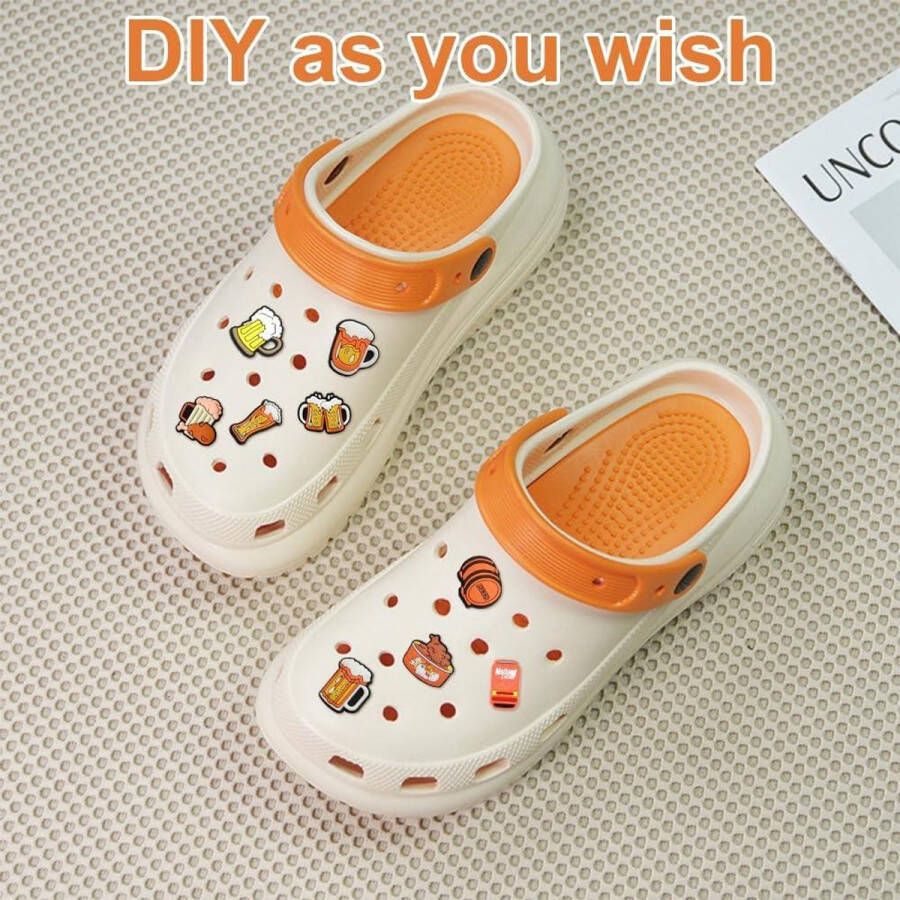 Allecto Plus Schoenbedels Set van 19 stuks voor kinderen en volwassenen PVC Schoenbedels in Cartoonstijl Schoenstekers voor en Afneembare schoenspelden Schoenen en clogs accessoires