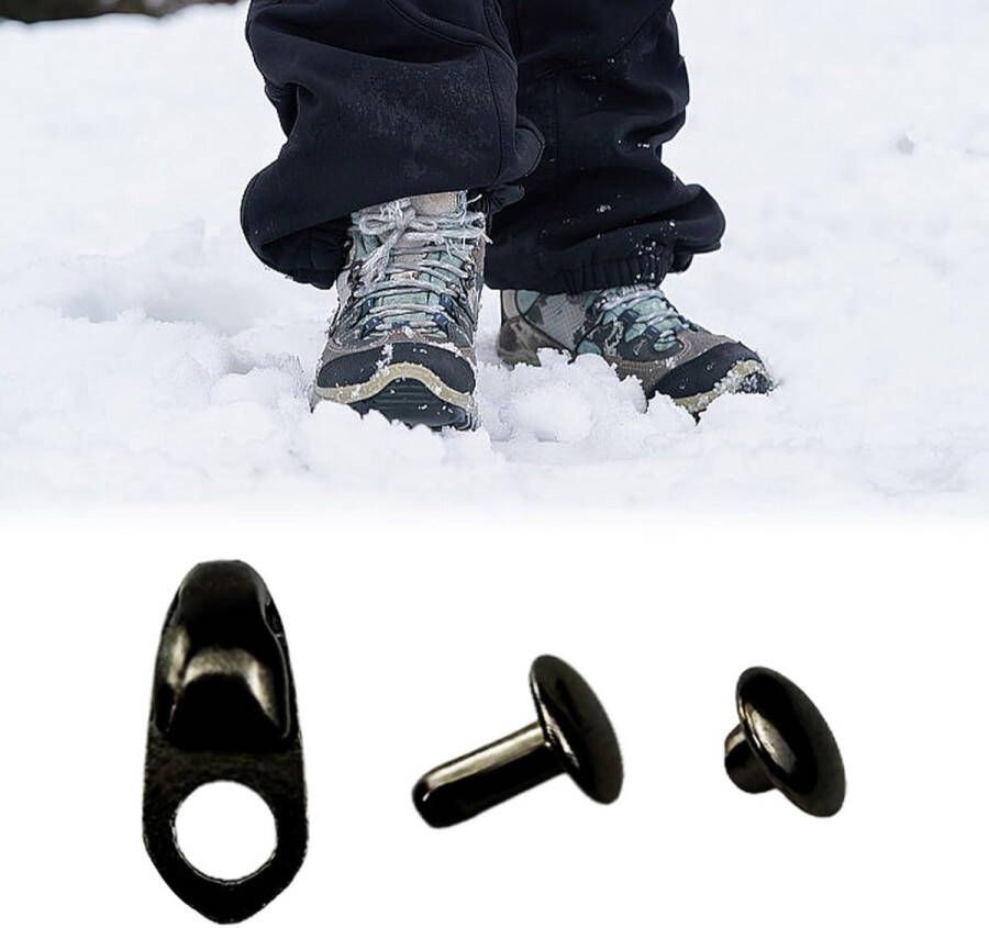 Allecto Plus Schoengespen en klinknagels 40 stuks Schoenhaken voor doe-het-zelf projecten Veterbeslag voor boots Wandelschoenen reparaties Bergbeklimmen laarzen accessoires Camping en wandelen benodigdheden
