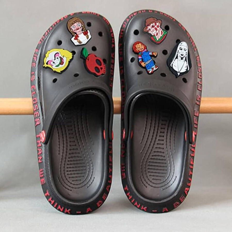 Allecto plus Schoenhangers voor Crocs met decoratieve naalden Zwart design Kunststof