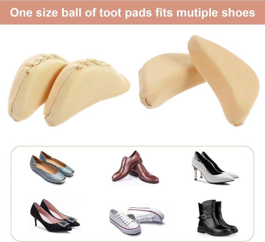 Allecto Plus Schoenvullers voor dames Te grootte schoenen opvullen Zachte inzetstukken Verstelbare teenkussentjes Voetbrace Schoenpads Teenkussens Hakken Pumps Flatteuze pasvorm