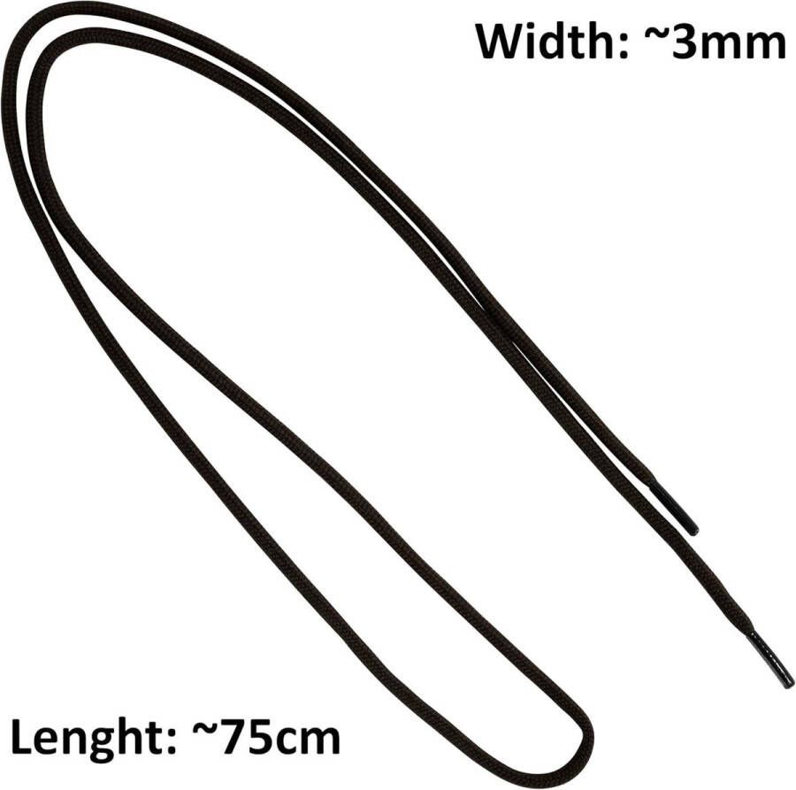 Allecto plus Set van 10 bruine ronde veters 3 mm x geschikt voor wandelschoenen en sneakers