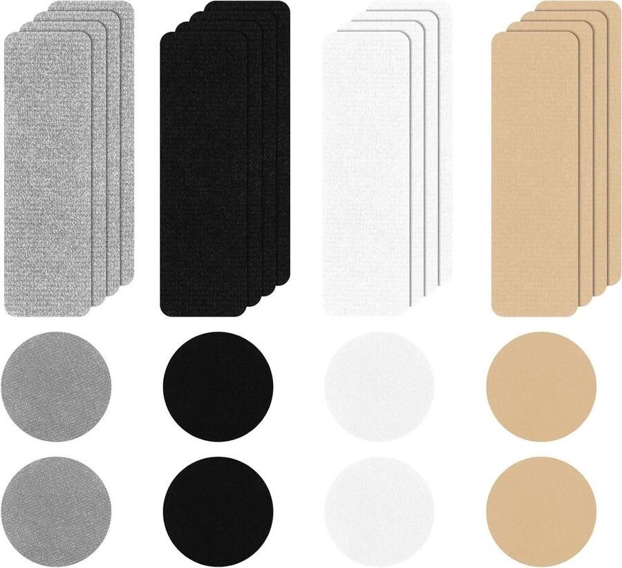 Allecto plus Set van 24 zelfklevende schoenpatches voor schoenreparatie rechthoekige en ronde vorm tennisschoenen sneakers hielgatpatchkit hoge kwaliteit