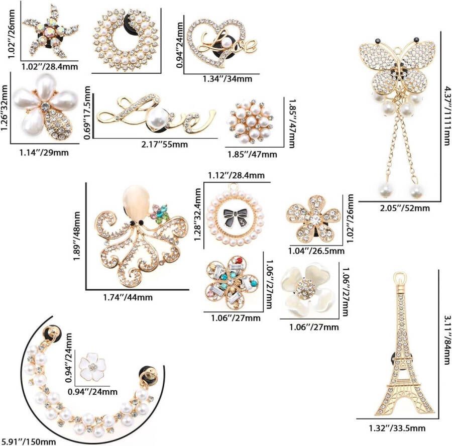 Allecto Plus Shoe Charms voor Clogs en Sandalen Diamanten en Parels Creatieve Schoenaccessoires Party Decoratie Vrouwen Meisjes stuks