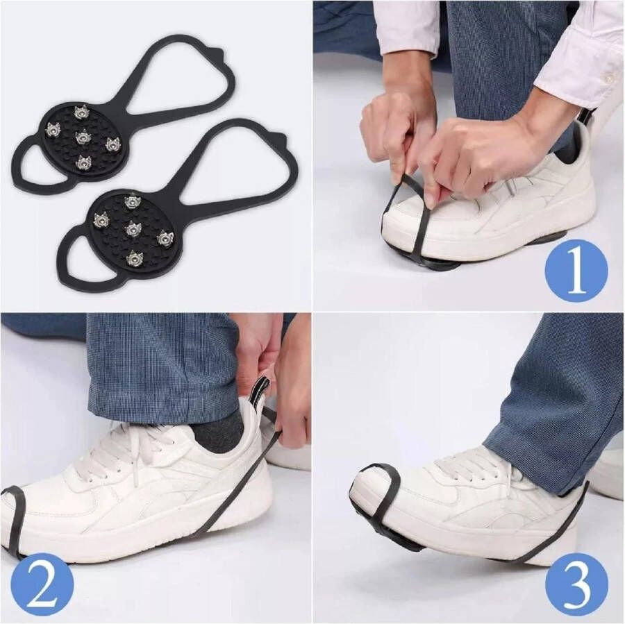 Allecto plus Spikes voor laarzen Antislip tractie IJsspikes Voor skiën en sneeuwwandelen