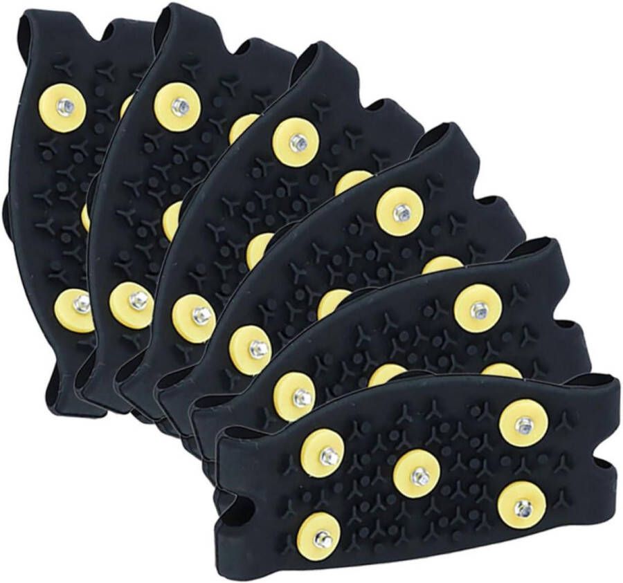Allecto Plus Stijgijzers voor kinderen IJsknijpers Schoen grijperspikes Bergbeklimmen Schoenovertrek Klimschoenen Zwarte TPE Set van 3 paar