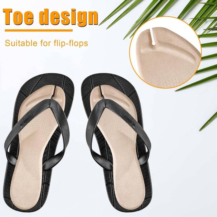 Allecto Plus Teenslippers met Flanel String en Antislip Zool Set van 4 Stuks Comfortabele Inlegzolen Schokabsorberend Teenbeschermers voor Sandalen Unieke Kussentjes voor Sandaalriem Onzichtbaar Design