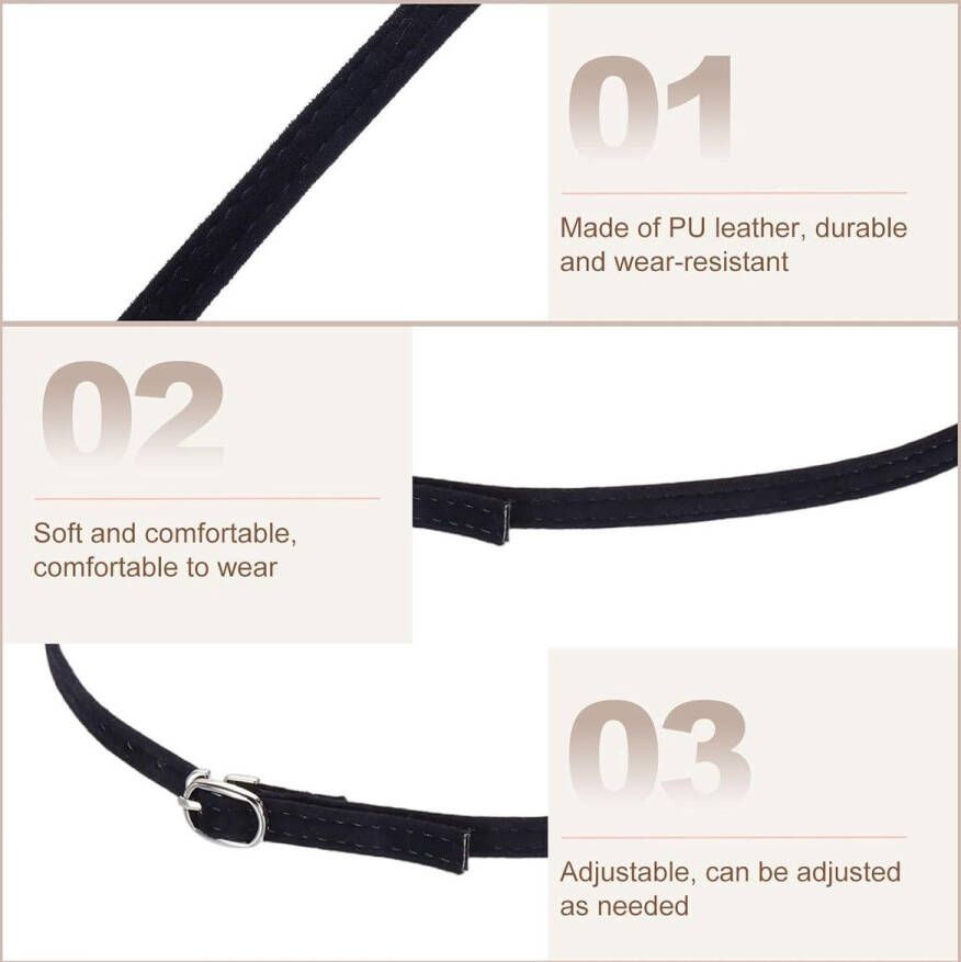 Allecto plus Vervangende enkelriemen voor hoge hakken afneembaar PU-leren schoenriemen zwart elegant design