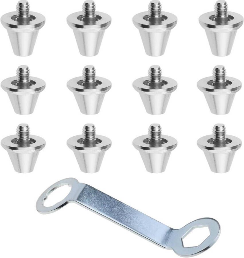 Allecto Plus Vervangende voetbalschoen noppen Set van 12 stuks Aluminium noppen Geschikt voor voetbalschoenen van Puma en New Balance