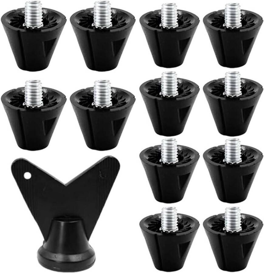 Allecto Plus Voetbalnoppen Vervangingsset van 12 met Sleutel Voetbalnoppen 13mm 16mm Voetbalschoenen Accessoires voor 6 Noppen Voetbalschoenen (M5)