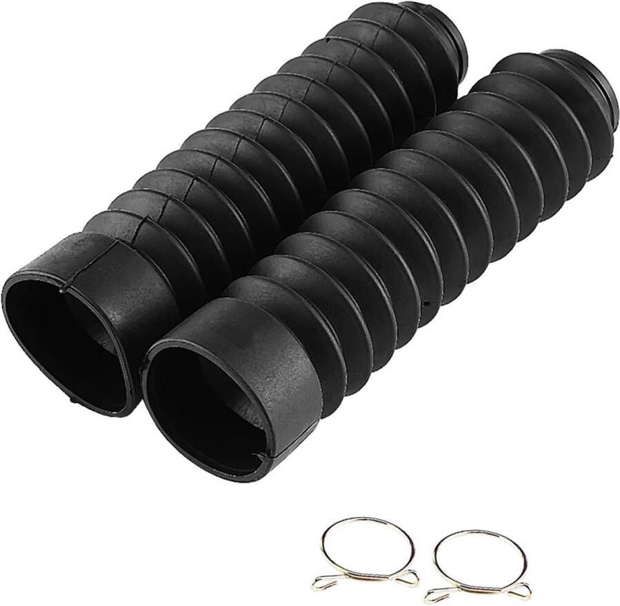Allecto Plus Vorkhoezen voor Motorfietsen Beschermhoezen 205x42mm Stofhoezen Gators Zwarte Cover Schokdempende Laarzen