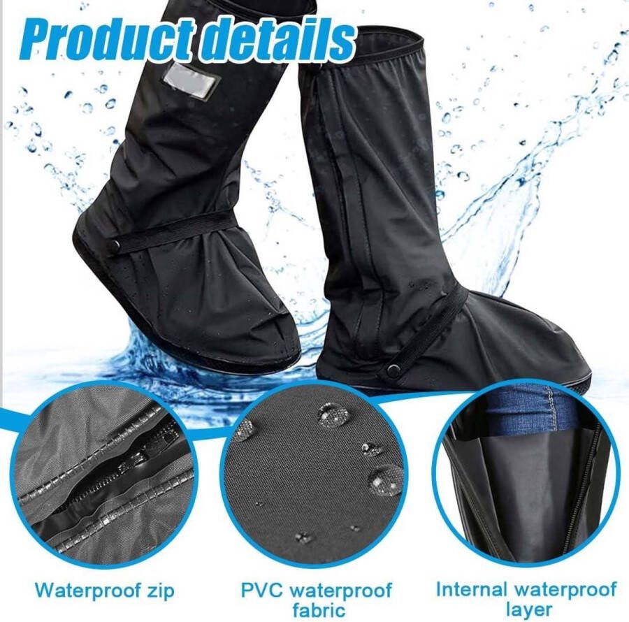 Allecto Plus Waterdichte Schoenhoezen voor Hoge Schoenen Regenbescherming Antislip Herbruikbaar Wandelschoenen Hoge Schoenen