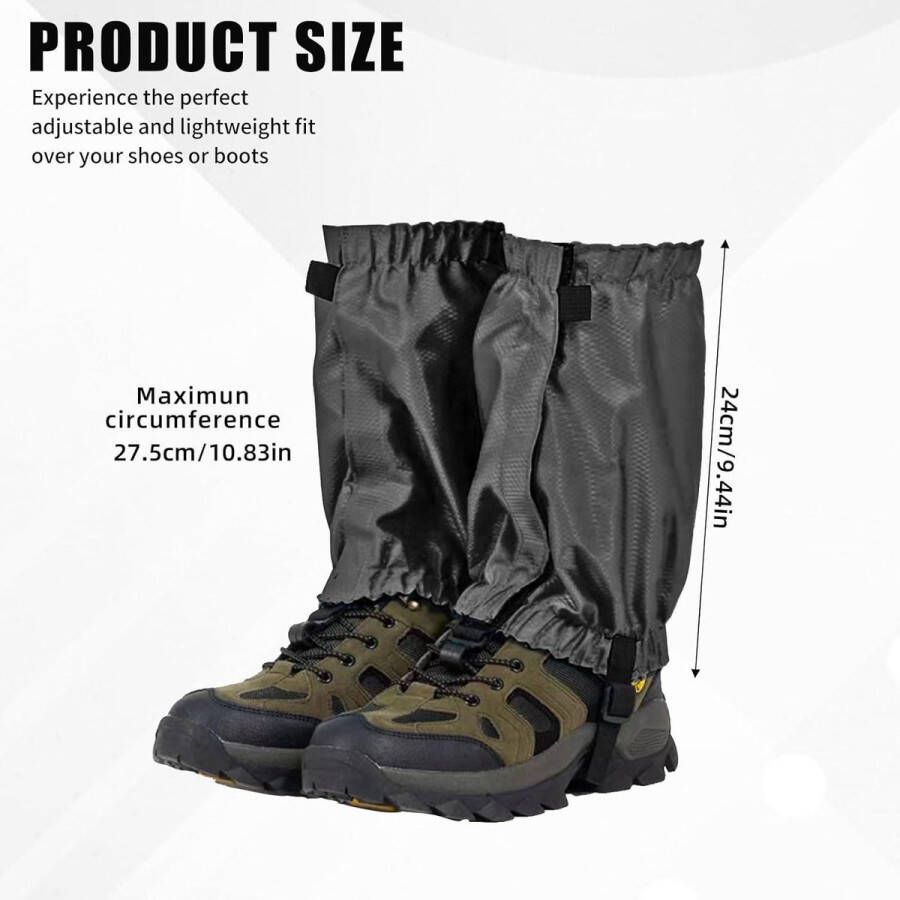 Allecto plus Waterdichte slobkousen voor laarzen en schoenen verstelbare beenbescherming voor wandelen in de natuur