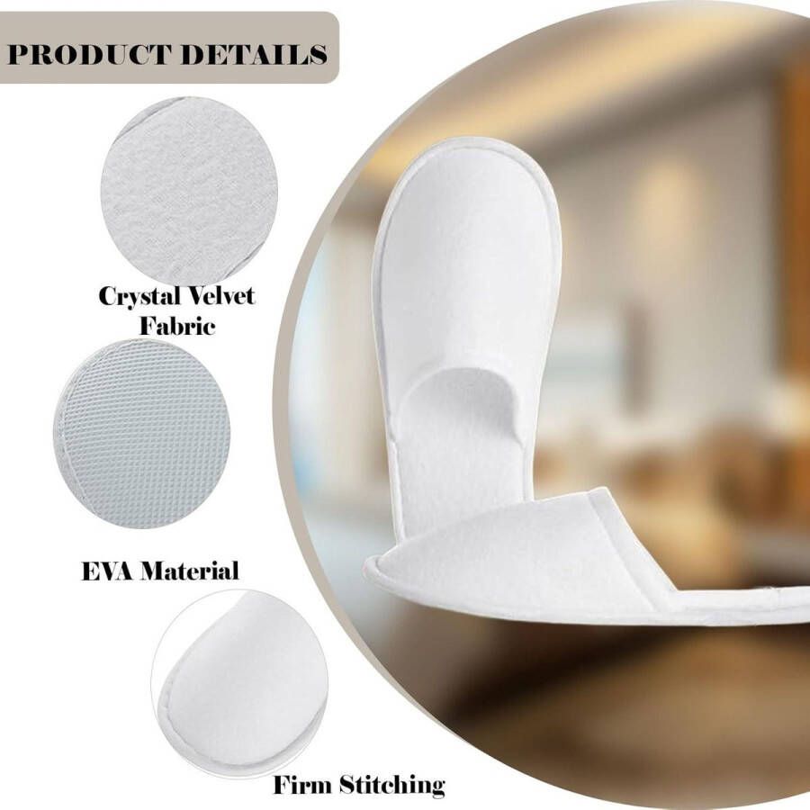 Allecto Plus Wegwerp Slippers voor Gasten 4 Paar Huis Feest & Spa Comfortabel en Hygiënisch