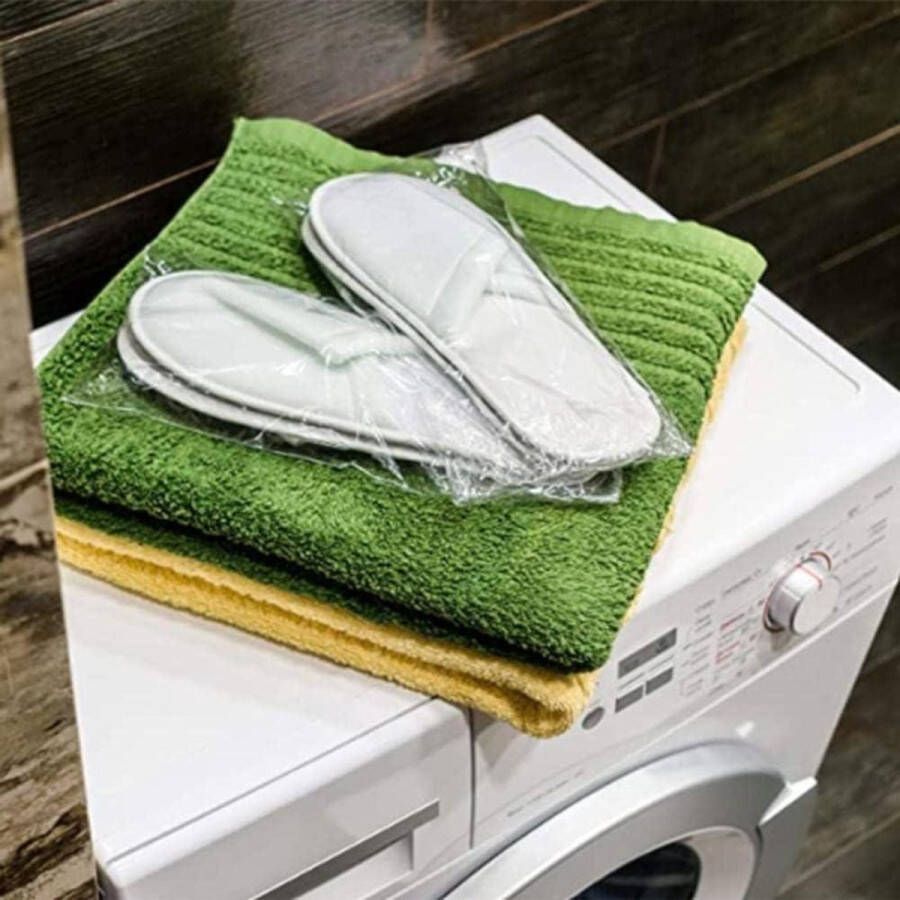 Allecto plus Wegwerppantoffels voor gasten Antislip hotel- en spa-pantoffels Witte reispantoffel met zachte katoenen zool Uniseks paar Comfortabele huispantoffels met dikkere zool