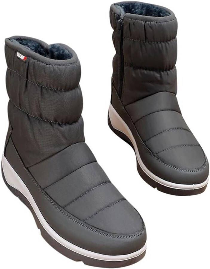 Allecto Plus Winterlaarzen voor dames en uniseks Gevoerd en warm Waterdicht en antislip Plat Buitenschoenen Geschikt voor sneeuw