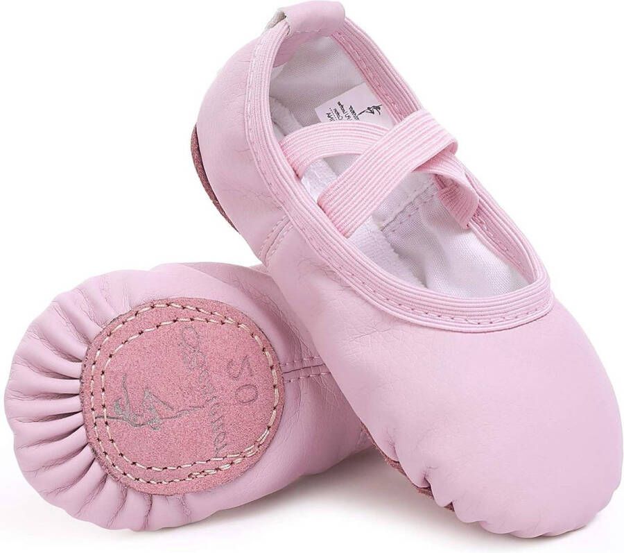 Allecto Premium Balletschoenen voor meisjes van leer met gesplitste zool voor kinderen Dansschoenen meisjesschoenen ballet