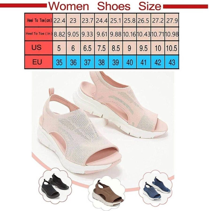 Allecto Premium Orthopedische sandalen met hielbandje voor dames Comfortabele sportsandalen Ademend en zacht Casual damesschoenen met breiwerk