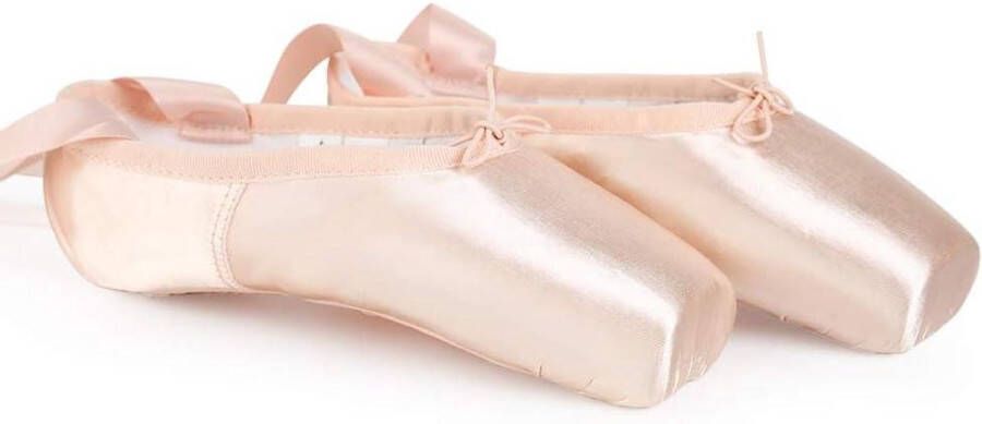 Allecto Premium Roze Balletschoenen voor Professionele Dans met Veterbeschermer Dames Meisjes Comfortabel en Stijlvol