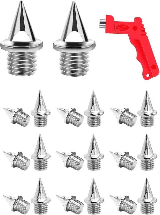 Allecto Premium Schoenpunten 6 mm steeksleutel 20 stuks Vervangende punten Sportschoenen Wandelen Robuust stalen punten