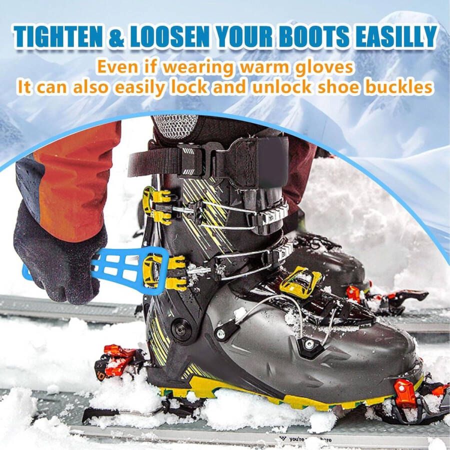 Allecto Premium Ski Boot Gesp Hendel & Laarzen Drager Accessoires voor Snel Aanpassen en IJsverwijdering
