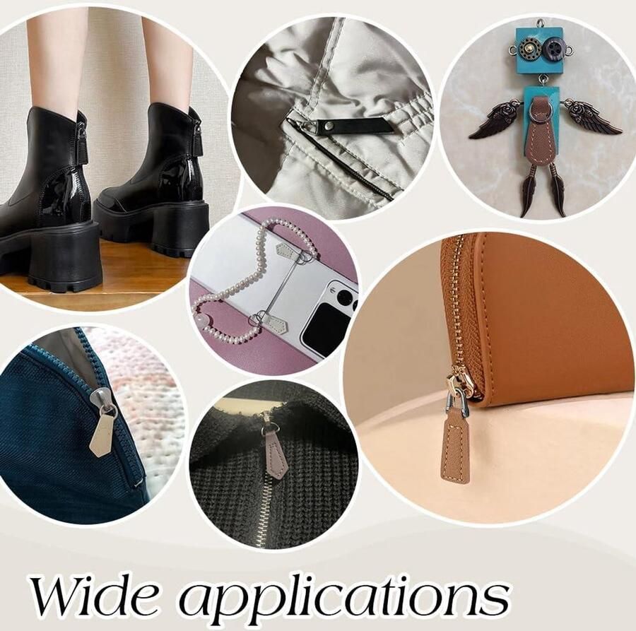 Allecto Ritssluiting Vervanging 20 Stuks Leer Vervangingskopjes 4 Kleuren Schuiven Etiketten Jas Laarzen Bagage ie Reparatie 3 8 x