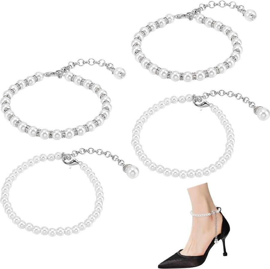 Allecto Schoenbanden Peervormige Accenten Antislip Losse Sandalen Schoen Decoratie Vrouwelijke Elegantie