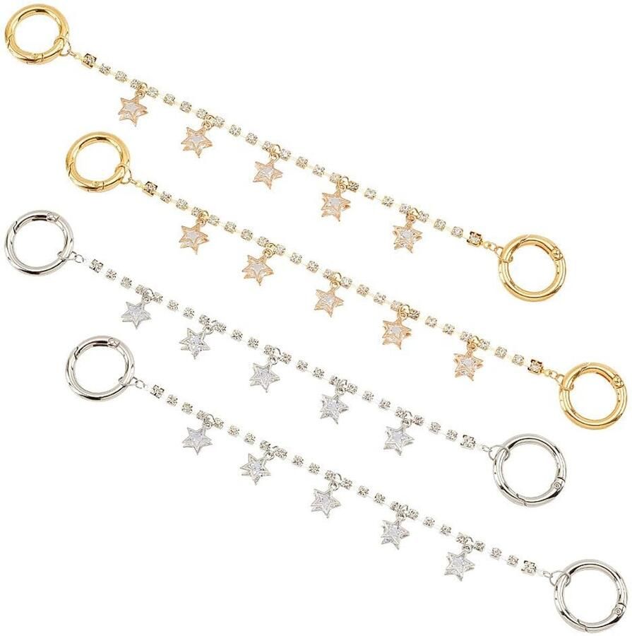 Dailygoody Schoenkettingen Punk stijl Decoratieve ketting Goud en zilver Jeanskettingen voor schoenen Geschikt voor sandalen en tas
