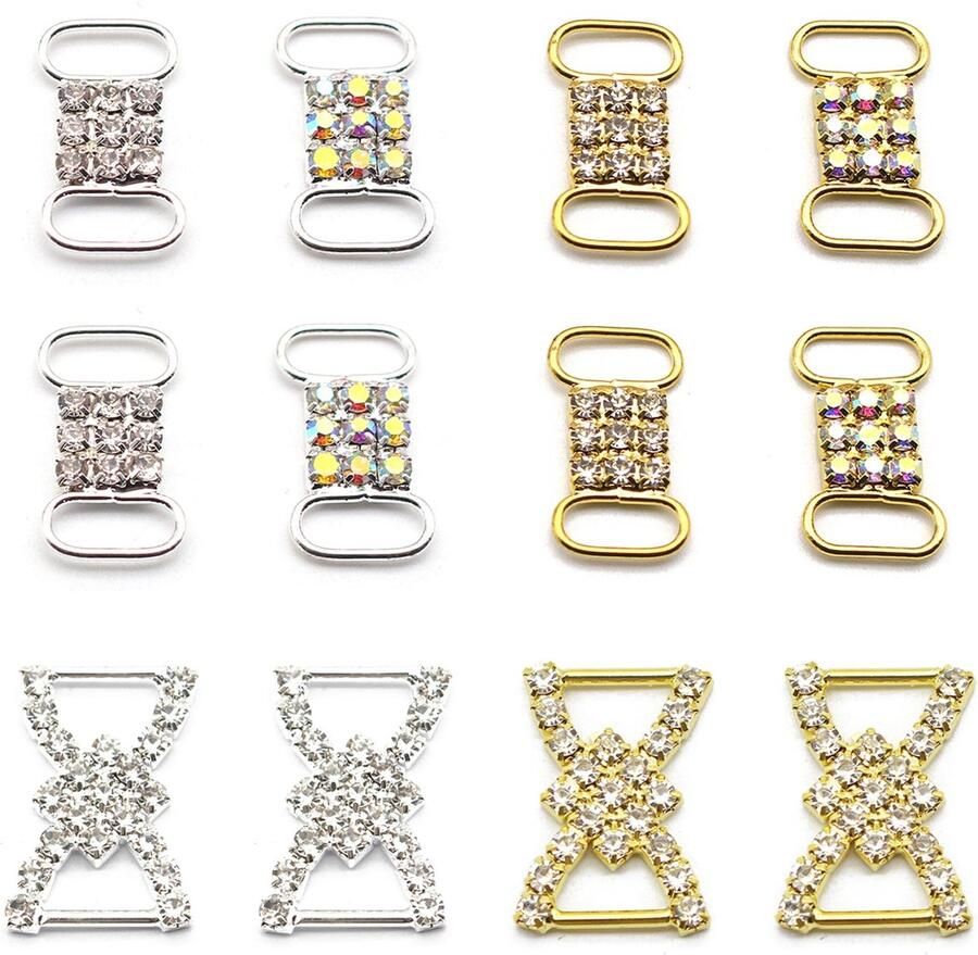 Allecto Schoenvetersluiting Rhinestone Decoratieve schoenaccessoires Goudkleurig Sneakers Modeaccessoires voor schoenen Geschikt voor