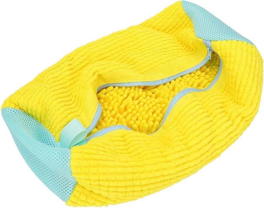 Allecto Schoenwaszak Herbruikbare Machinewasbare Sneakers Sneaker Loopschoenen Creëert ruimte Geschikt voor soorten schoeisel Geel wasdroge zak voor sneakers sokken en speelgoed