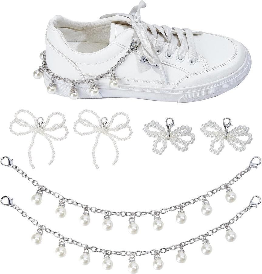 Allecto Shoelace Charms Kit Sneakers Decoratie Elegant Design Parel en Rhinestone DIY Schoenensieraden Geschikt voor Sneakers en Laarze