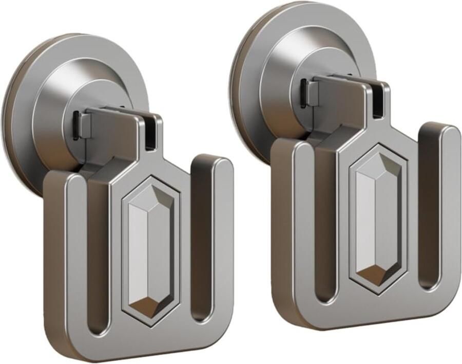 Allecto Slipperhouder Wandmontage Zuignap Ruimtebesparend Organizer Badkamer Slaapkamer Entree Wit 2 stuks