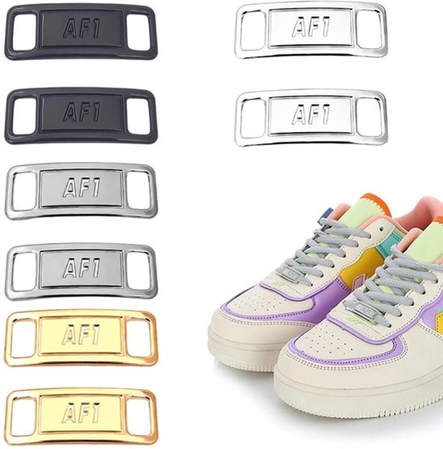 Allecto Sneaker Charms Metal Laces Buckle Modieuze Schoenen