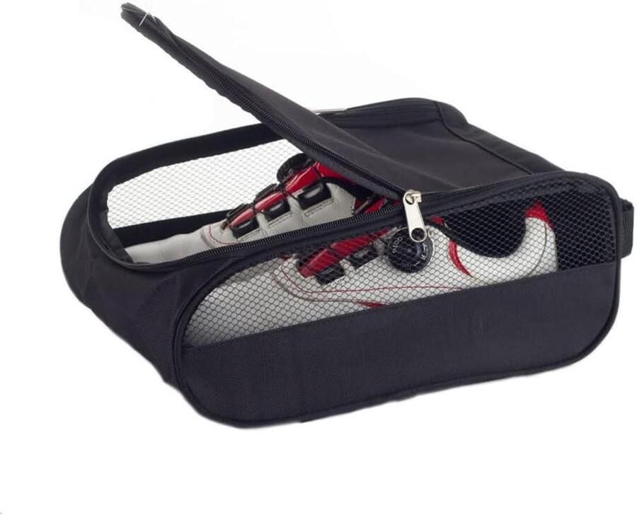 Allecto- Sporttas golfschoenen Golf accessoires Afsluitbaar Zwart Waterbestendig Geschikt voor nen en Draagtas voor golfschoenen met ventilatie Reis tas Golfschoen opberg tas (zwart)