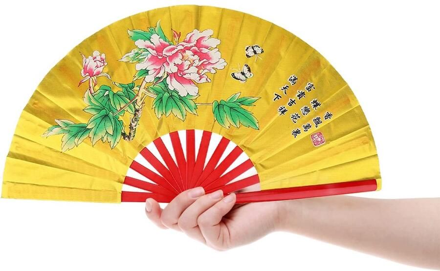 Allecto Tai Chi Waaier Kung Fu Bamboo Silk Wushu Training Dans Geschikt voor nen en Rood of Zwart