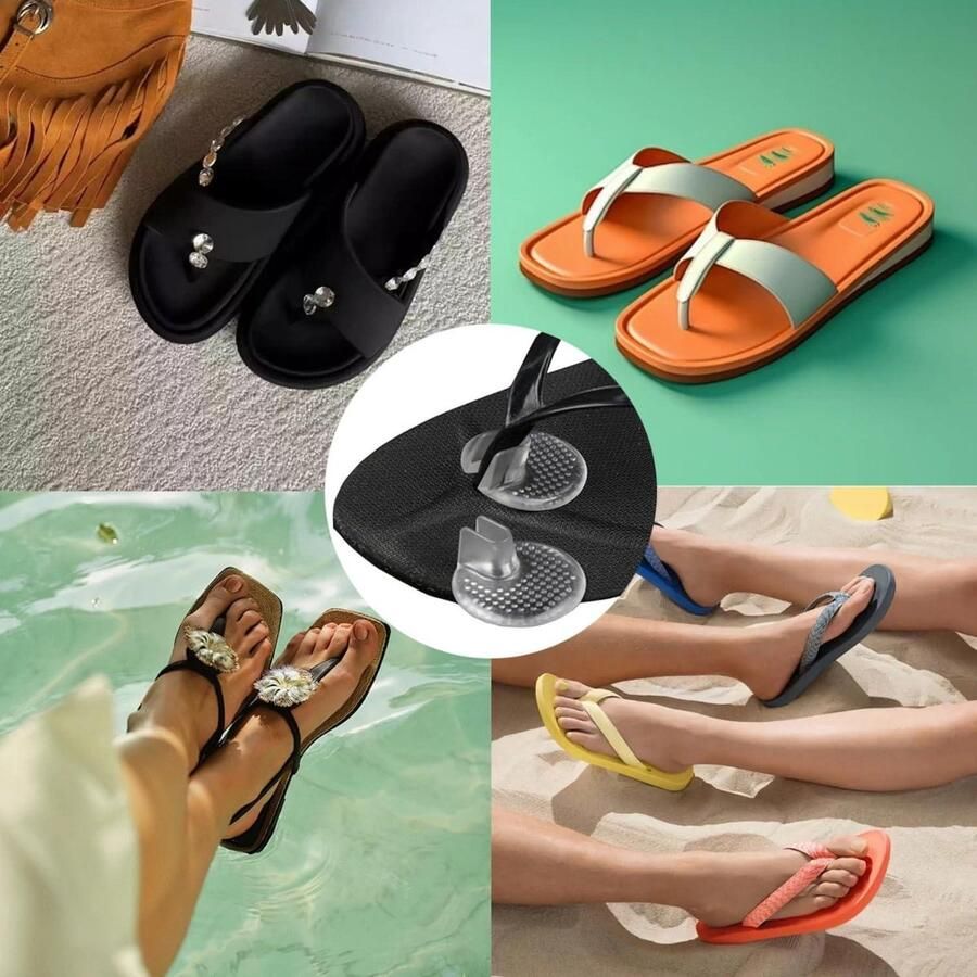 Allecto Teenslippers Teenbescherming Siliconen en Pijn en blaren Geschikt voor 8 paar Transparant (8 paar)