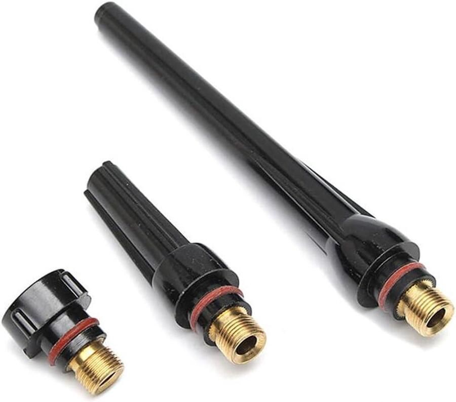 Allecto- Tig-lasaccessoire Gaslens WP-17 WP-18 WP-26 WL20 Torch Onderdelen Gelthaneerd Tungsten Geschikt voor Wp-serie Zilver 37 stuks met Kit