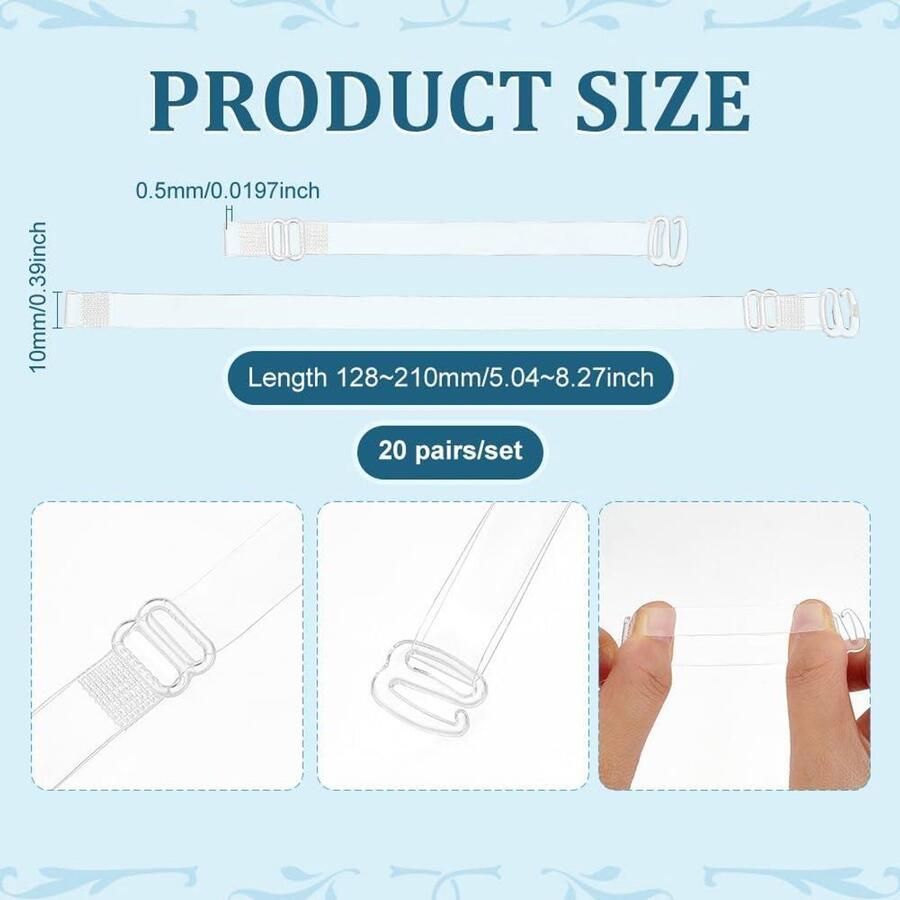 Allecto- Transparante schoenveters Hoge hakken Onzichtbaar Transparant Schoenrie Hakken 20 paar Geschikt voor hoge hakken Transparant houden van losse hakken