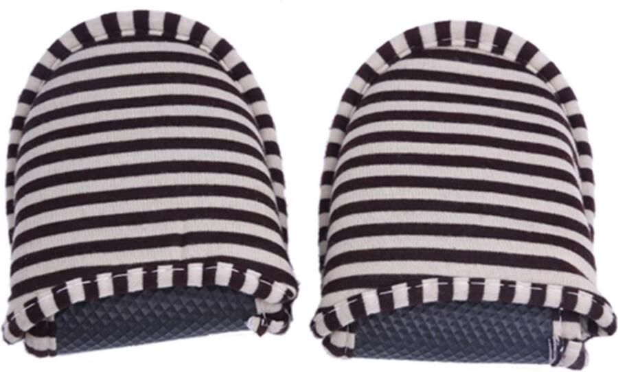Allecto Travel Slippers Herbruikbaar Grijs Gestreept Comfortabel Voor Thuis en Reis Luxe Voel
