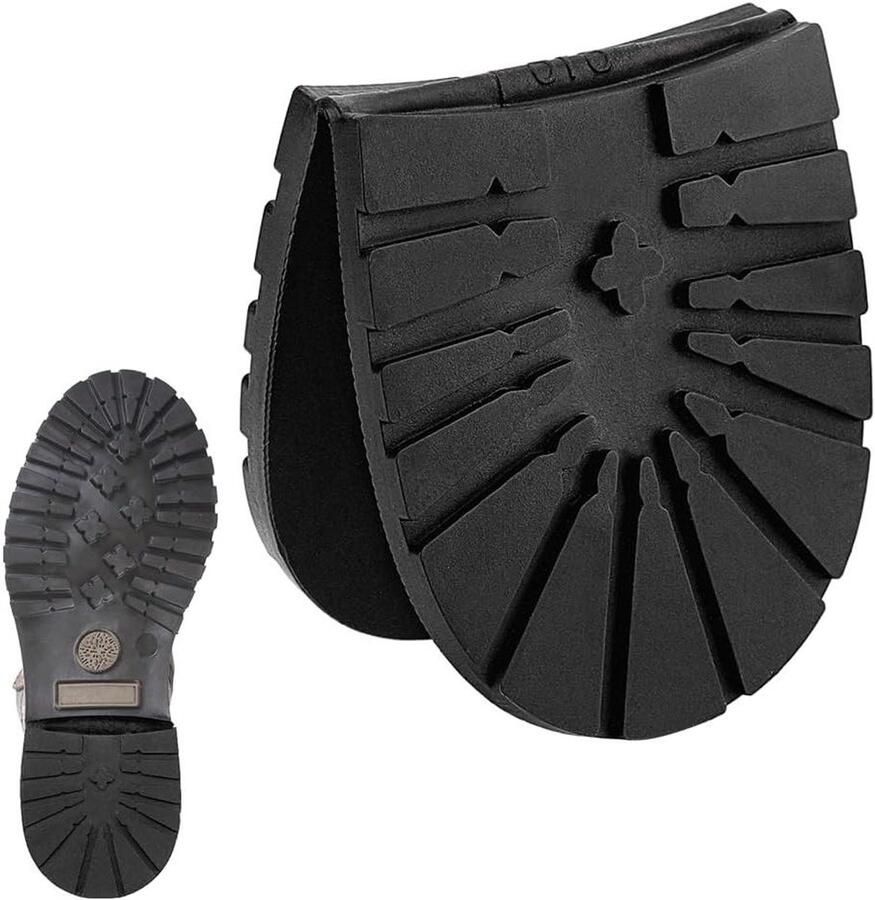 Allecto- Vervangende antislipzool van rubber Leren schoenen Antislip Zwart Duurzaam Sportschoenen Wandelschoenen Compatibel Model Zwart