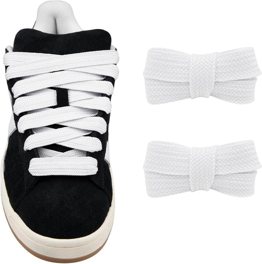 Allecto Veters Vervangende Veters Wit Platte Veters Geschikt voor Sneakers Campus Sneakers Groot Model Wit