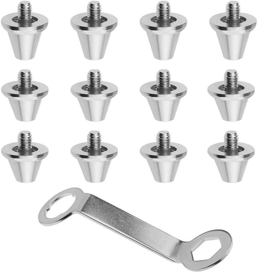 Allecto- Voetbalnoppen 12 stuks Metalen M5 Sleutel Sneakers Voetbalschoenen Geschikt voor Alle Modellen Zwart