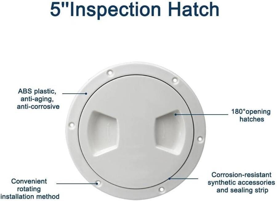 Allecto- Waterdichte Dekplaat Boot Accessoire ABS Plastic Deksel Zeiljacht 5 Inch Wit