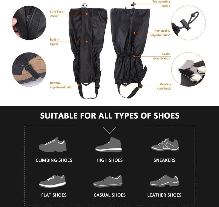 Allecto- Waterdichte wandelschoenen Outdoor Sneeuwbestendig Zwart Woestijn Hiken Bergbeklimmen Skiën Unisex