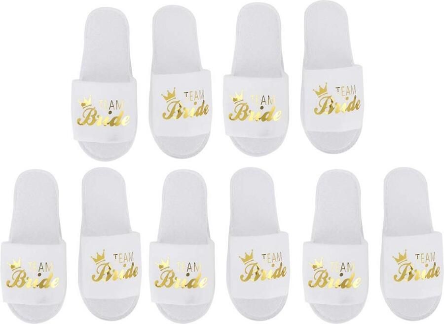 Dailygoody Wegwerp Slippers 5 Paar Slippers voor Bruid Perfect voor Trouwerijen Feestelijke Gelegenheden Bruidsmeisjes Comfortabel en Stij