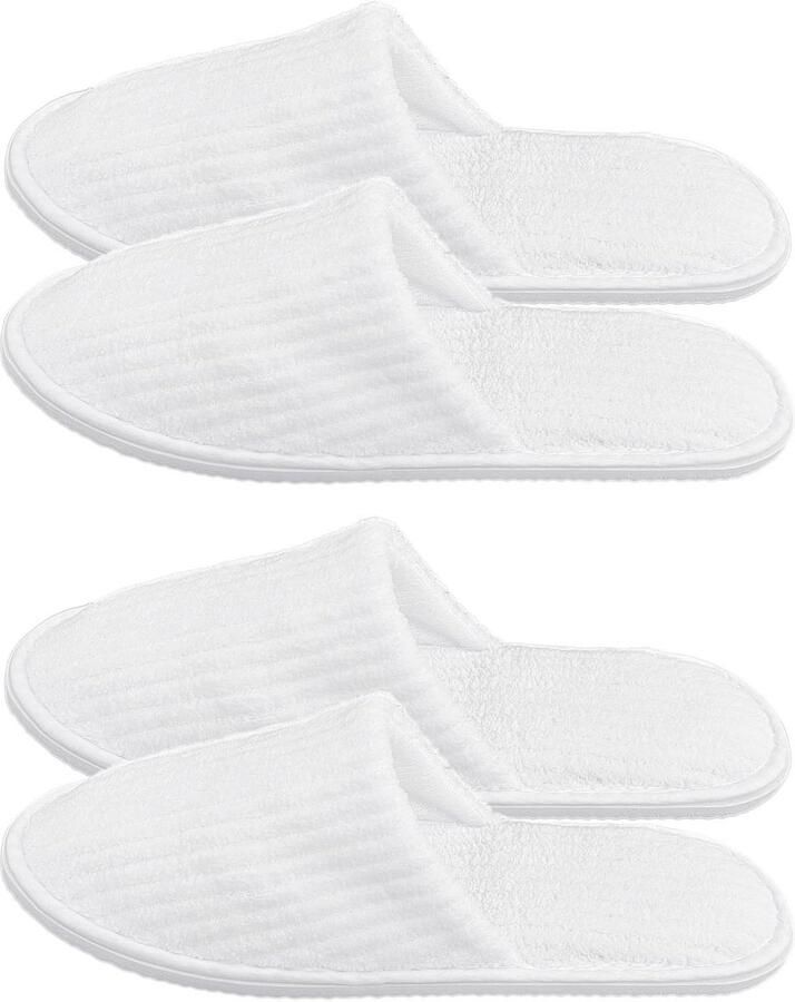 Dailygoods- Wegwerppantoffels 2 Paar Unisex Grote Pantoffels Wasbaar Fluwelen Slippers Antislip EVA-zool Comfortabel en Duurzaam