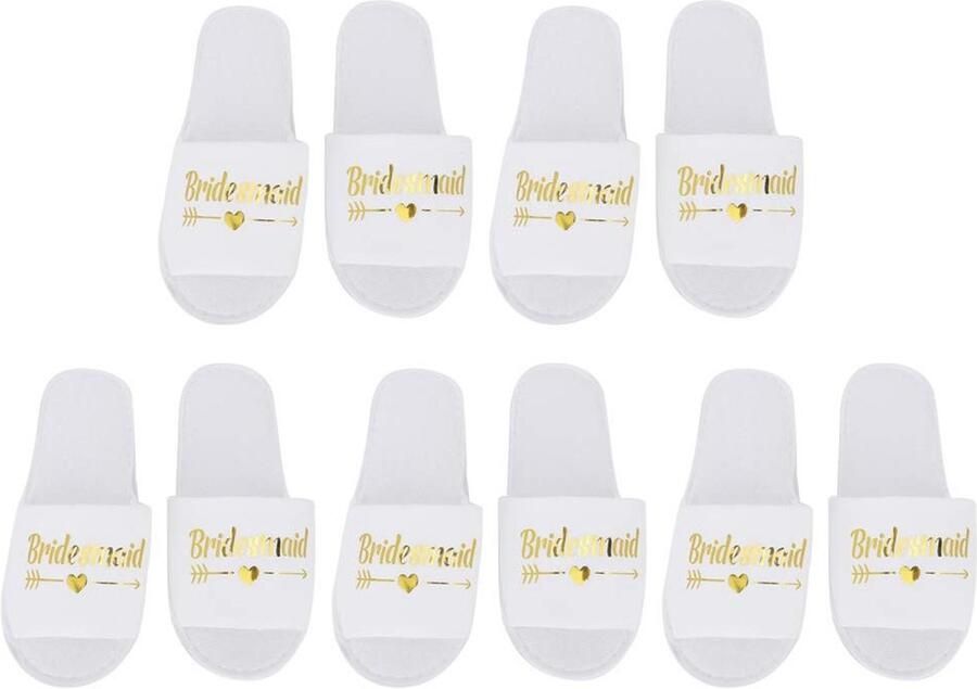 By shayne Wegwerpslippers Comfortabele Bruidsslippers Perfect voor Bruiloften Ideaal voor Feestjes 5 Paar Geschikt voor Dames Wit