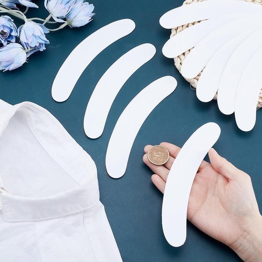 Allecto- Witte Kraagstiften Vervanging Priesterhemd Accessoires Kunststof Kraagpennen Kraagkaarten en 16 3 x Set van