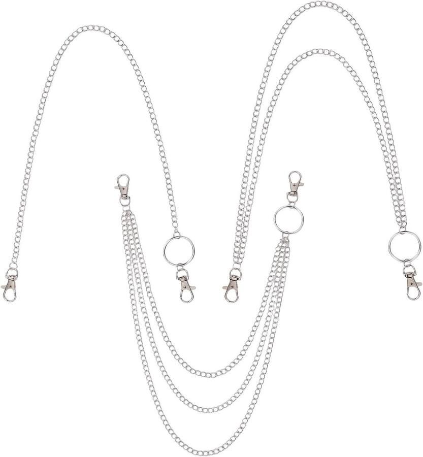 Allecto Zakelijke Chains Punk Biker Stijl Zilver Hip Hop Accessoires Lobster Clasps Geschikt voor nen en Streetwear Model