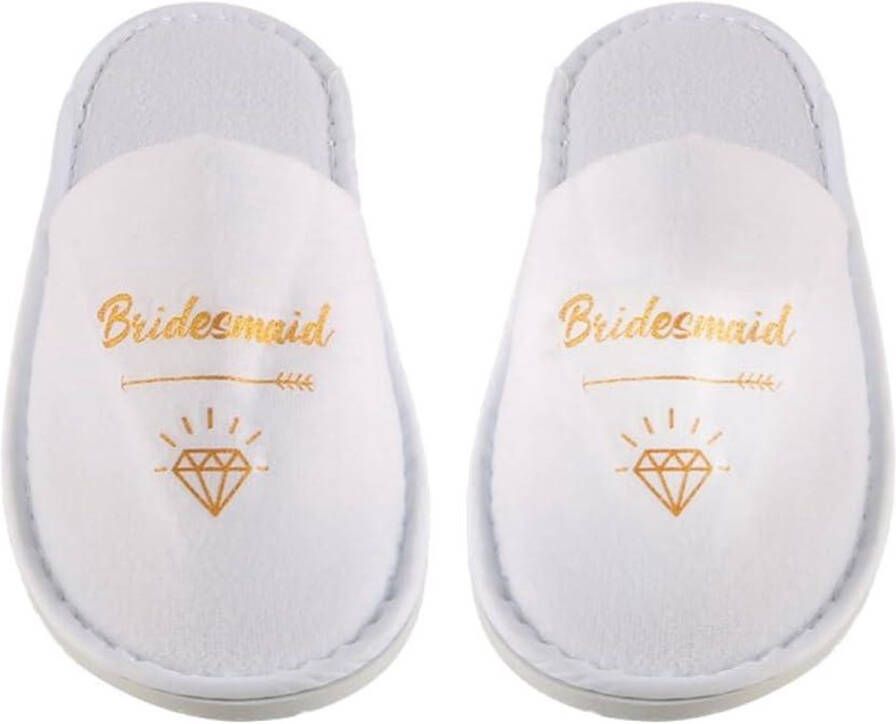 Allerco Plus Bruids Slippers Spa Slippers met 7mm Zolen Wit Set van 3 x
