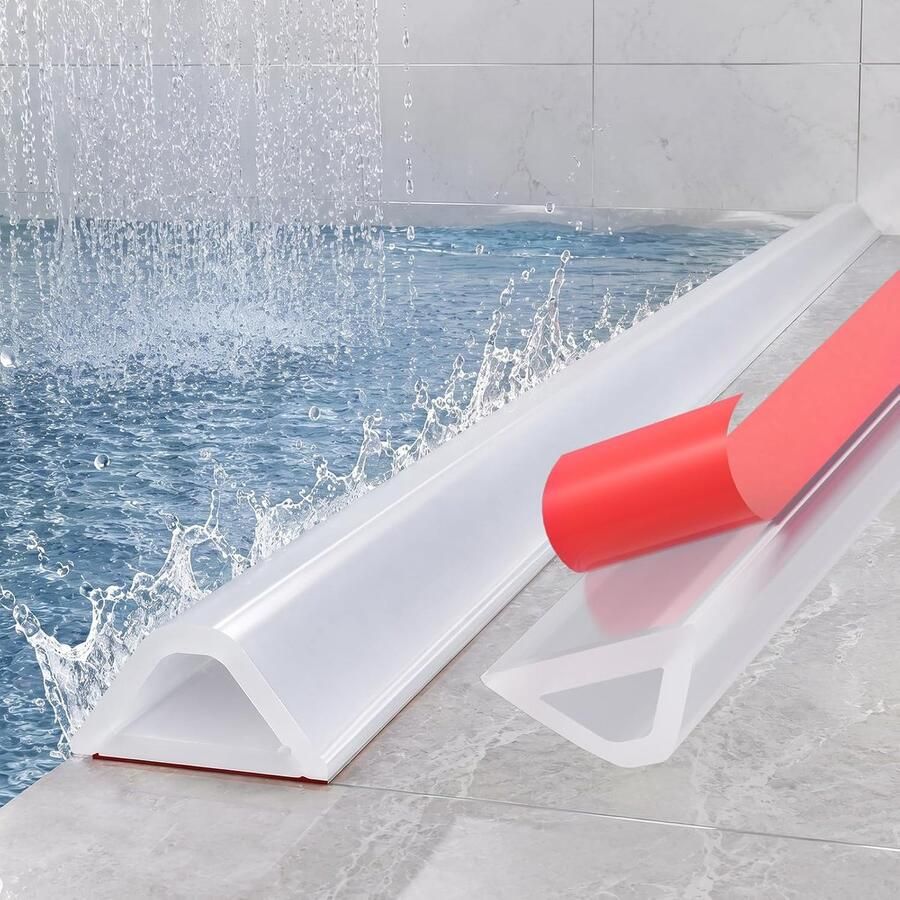 Alophoty Siliconen Waterstopstrip Transparant Vouwbare Douche Drempel Voor Nat Droog Scheiding in Badkamer & Keuken Lekdicht Flexibel en Eenvoudig te Installeren